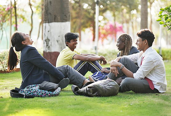 Regular Boarding students in the garden of Ebenezer International School Bangalore